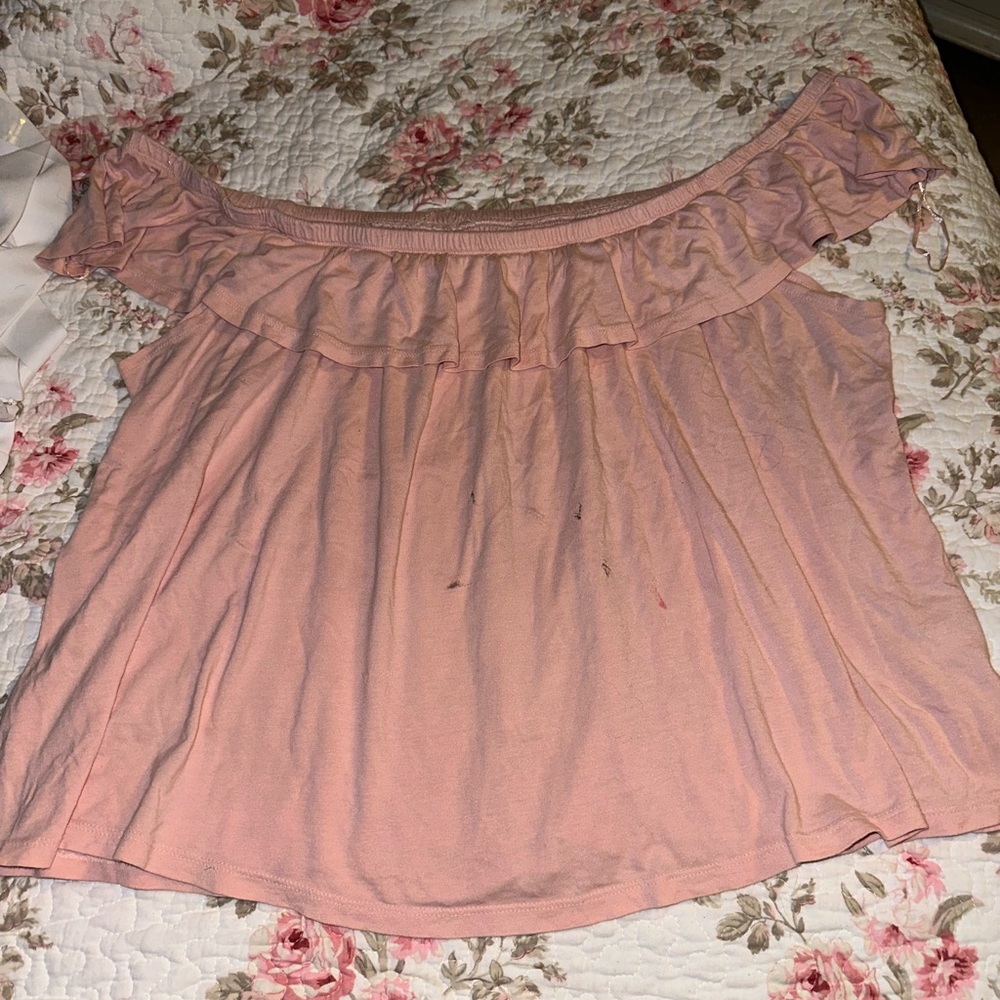 Joe boxer pink ruffle pj top plus size 3X